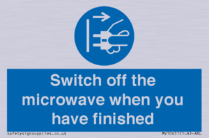 Switch off the microwave when you have finished